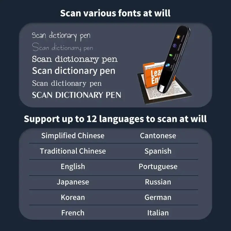 2.22-inch multilingual translation pen intelligent WIFI dictionary